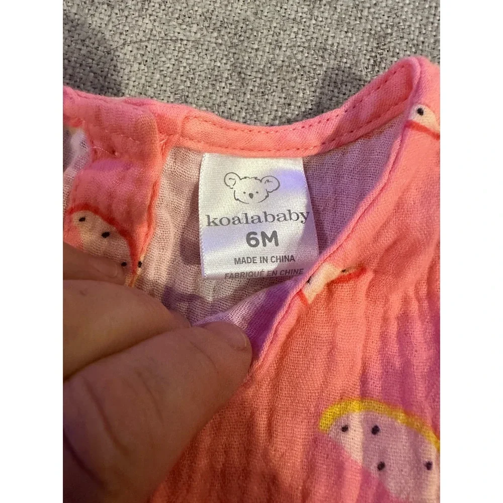 Koala Baby Dress Bloomers Set Baby 6M Pink Good Watermelon Gauze Cotton 2pc